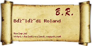 Béládi Roland névjegykártya